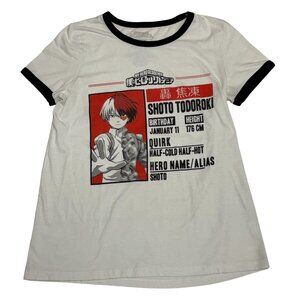 My Hero Academia Shoto Todoroki Graphic Ringer Top Women's Small Funimation
